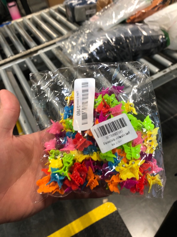 Photo 1 of 100 Packs Assorted Color Butterfly Hair Clips, Beautiful Mini Clips Accessories for Women and Girls, Random