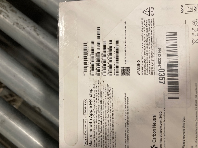 Photo 1 of Apple 2024 Mac mini Desktop Computer with M4 chip with 10?core CPU and 10?core GPU: Built for Apple Intelligence, 16GB Unified Memory, 256GB SSD Storage, Gigabit Ethernet. Works with iPhone/iPad