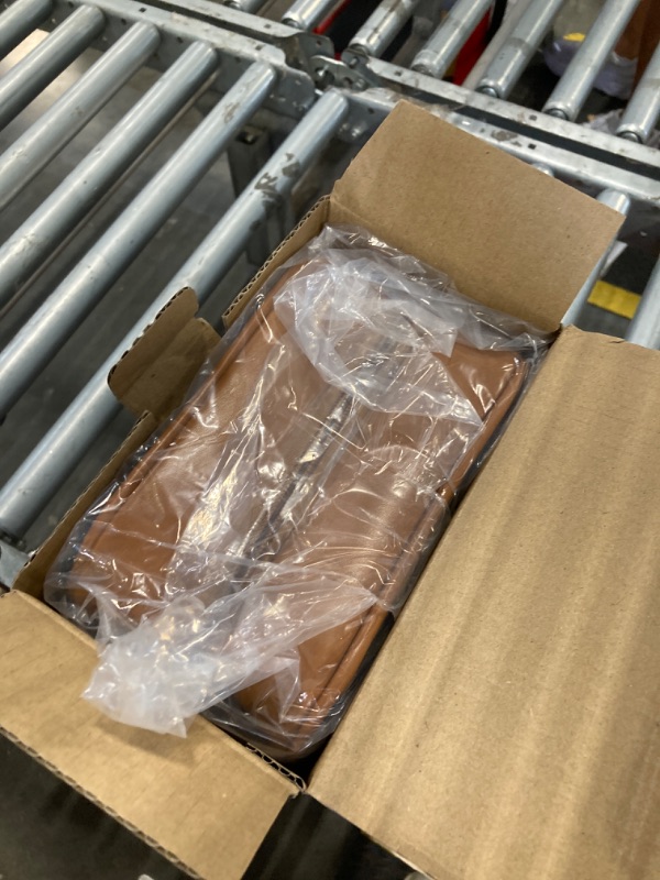 Photo 1 of SANHECUN traveling toiletry Case large clear cosmetics case makeup bag Dimensions | LxWxH:10” x 4.5” x 8”(Brown, Medium)