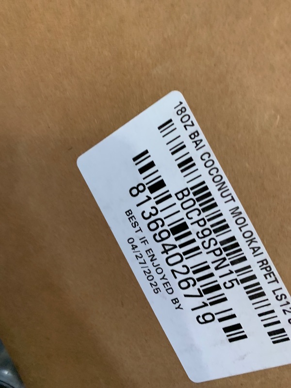 Photo 1 of ***EXPIRED***Bai Antioxidant Infused Water Beverage, Molokai Coconut, with Vitamin C and No Artificial Sweeteners, 18 Fluid Ounce Bottle, 12 Pack