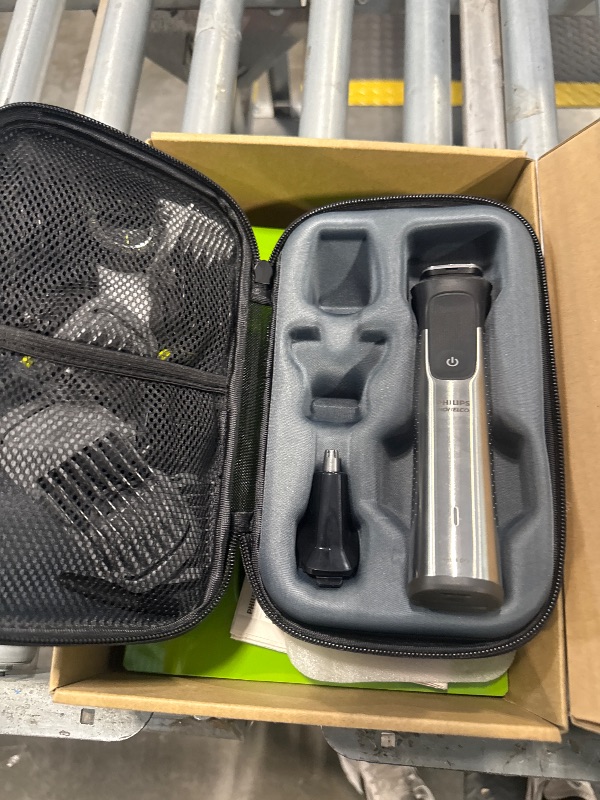 Photo 1 of ***AS IS / NO RETURNS -  FINAL SALE***
Norelco Philips Multigroom 9000 Series, All-in-One Trimmer, Beard Trimmer and Hair Clipper, 25-Piece/27-Length Men's Grooming Kit for Beard, Face, Nose, Ear and Body, Travel Kit, MG9522/50
***AS IS / NO RETURNS -  FI
