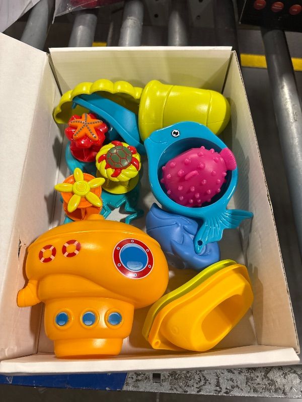 Photo 1 of Cosaway Baby Waterfall Bath Toys for Kids Ages 1-3, Baby Toys 6-12 Months,Ocean Animal Bathtub Sprinkler Toys for Baby Gifts Stacking Cups Beach Pool Toys for Toddlers Gifts 1 2 3 Years Old           