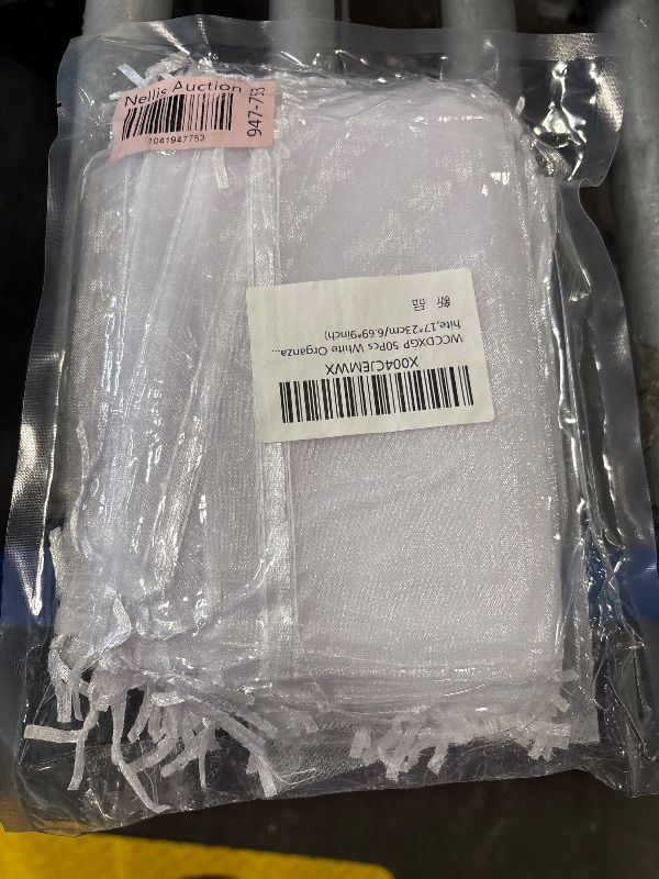Photo 1 of 50Pcs Organza Gift Bags, Mini Sheer Mesh Gift Drawstring Pouches, Multicolorl Small Jewelry Pouches Bags, for Christmas Valentine Party Wedding Birthday Baby Shower Goodie Packaging (White, 17x 23 cm/ 6.69 x9inch). 