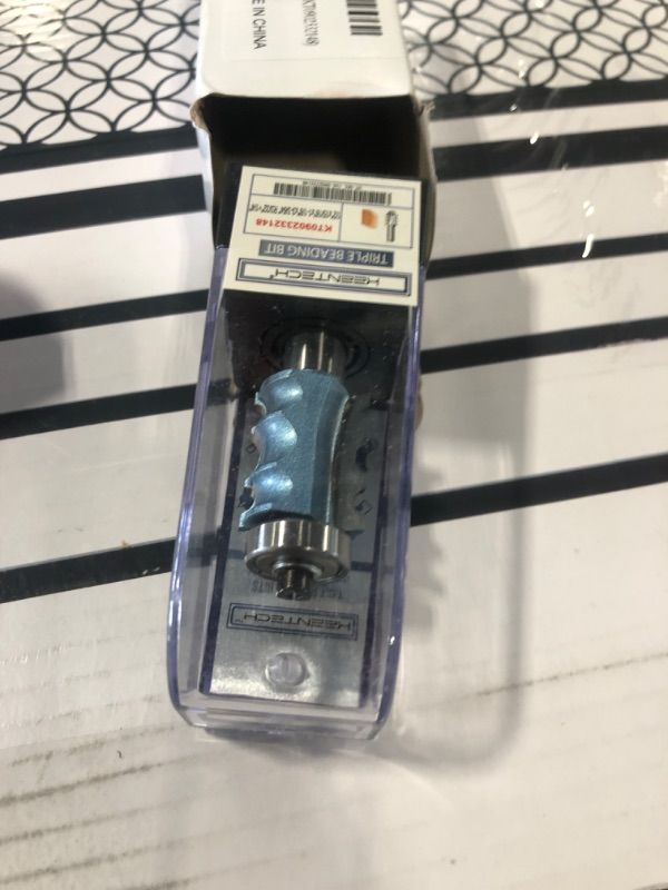 Photo 1 of KEENTECH Router Bits, Carbide Tipped Triple Beading Router Bit for Edge Forming, Industrial Grade Cutting Tools for Woodworking (1/2 Inch Shank x 1 Inch Diameter x 1-3/8 Inch Depth, R3/16, KT09022308)