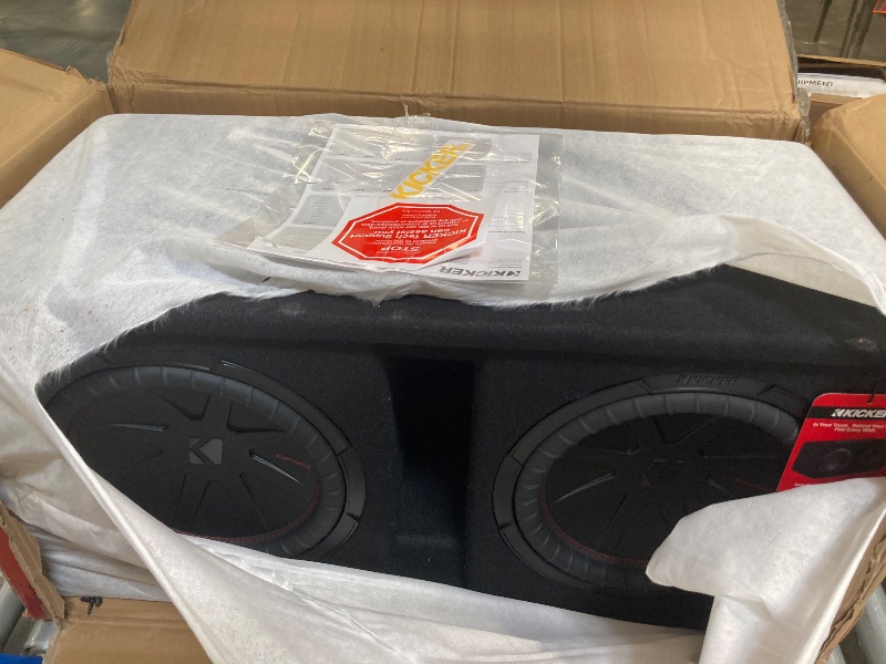 Photo 1 of **NEW-TAG STILL ATTACHED TO SPEAKER**
Kicker 48DCWR122 CompR 12" Dual subwoofers in Vented Enclosure, 2ohm
