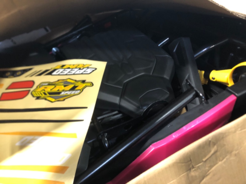 Photo 1 of ELEMARA 24V Ride on Toy for Big Kid,Ride on Car 2 Seater w/Sun Shade,Dump Bed & Shovel,4.5MPH,4WD Electric Car for Kids,Battery Car w/Remote,Kids Ride on Truck,3 Speeds,LED Lights,Bluetooth, Pink