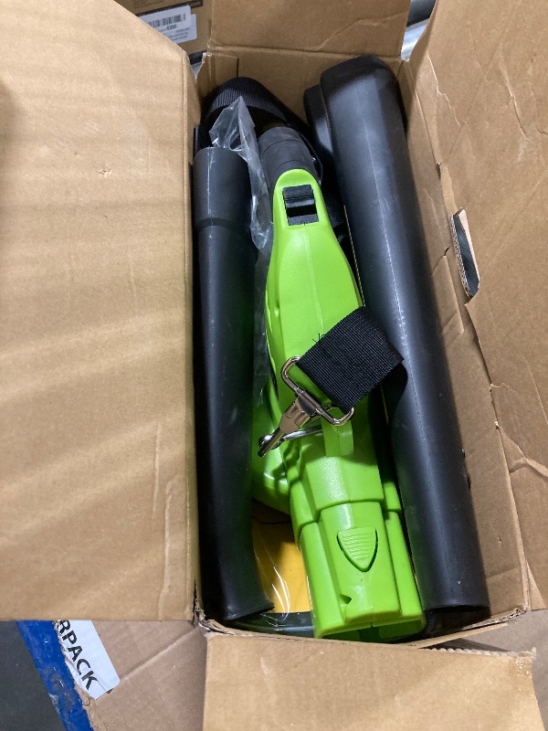 Photo 1 of Anykit Cordless Leaf Blower, 20V Electric Leaf Blower, Lightweight Leaf Blower with Battery and Charger, 2 Speed Handheld Blower for Clearing Patios/Sidewalks (Green)