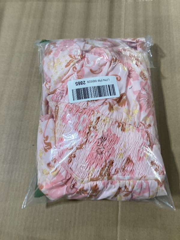 Photo 1 of 2025 Women's Summer Sleeveless Off Shoulder Floral Flowy A Line Maxi Dresses Pink Floral, SIZE LARGE         