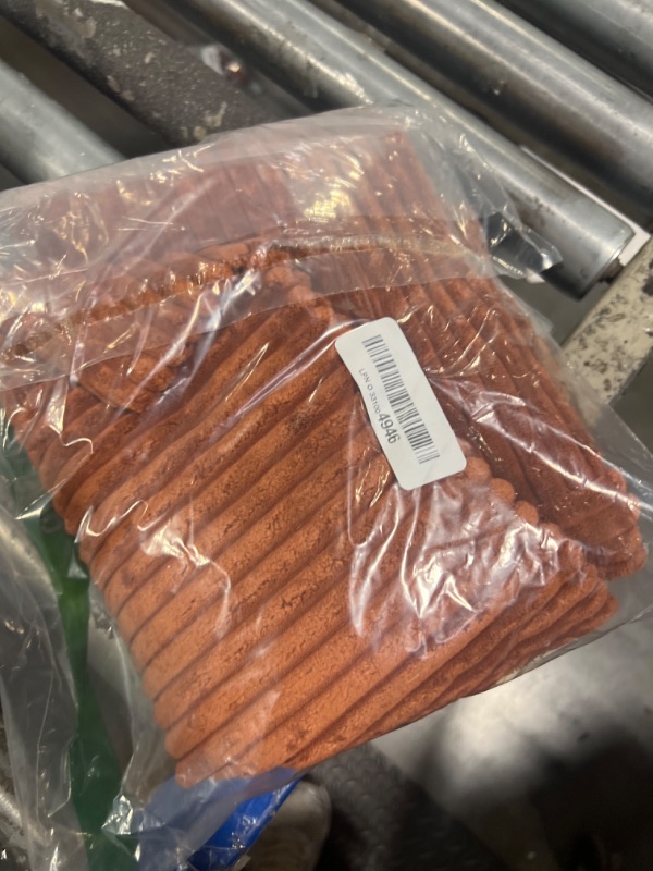 Photo 1 of Fancy Homi 2 Packs Rust Boho Decorative Throw Pillow Covers 18x18 Inch for Couch Bed Sofa, Farmhouse Fall Home Decor, Soft Corss Corduroy Patchwork Textured Terracotta Accent Cushion Case 45x45 cm