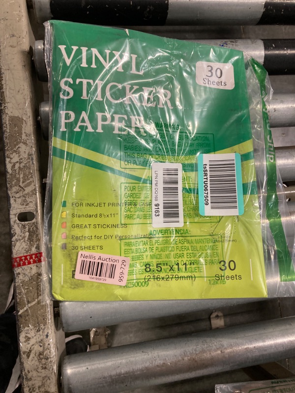 Photo 1 of 30 Sheets Printable Clear Sticker Paper for Inkjet Printer, Premium Vinyl Transparent Sticker Paper Waterproof, Dries Quickly, Vivid Colors, Tear Resistant, 8.5x11" Labels Great for Cutting Machines