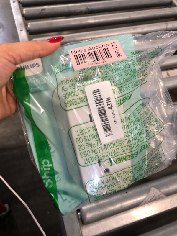 Photo 1 of Philips 6-Outlet Extender, Grounded Wall Tap, Reset Button, Circuit Breaker, Adapter Spaced Outlets, 3-Prong, Multiple Plug, Quick and Easy Install, Cruise Essentials, ETL Listed, White, SPS1460WA/37