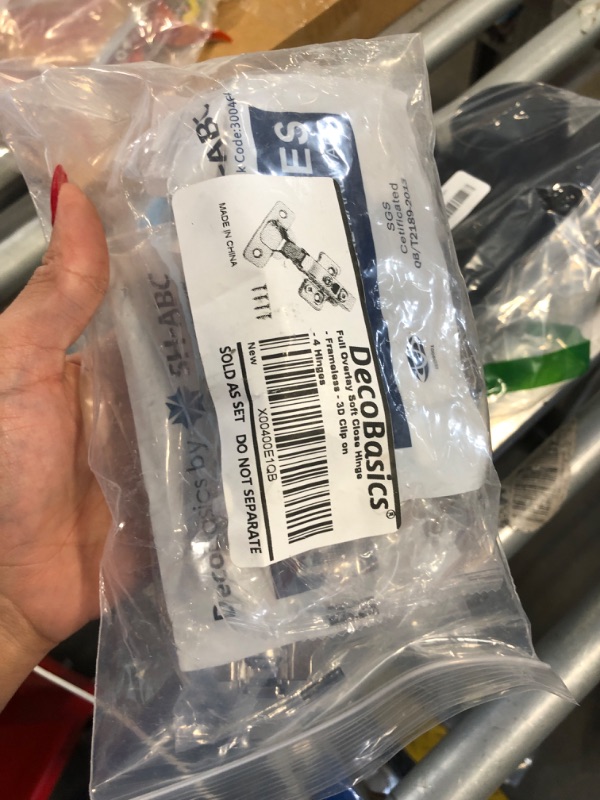 Photo 1 of DecoBasics Full Overlay European Soft Close Cabinet Hinges for Kitchen Cabinets (4 Pcs) -105° Frameless Concealed Cabinet Door Hinge -3 Way Adjustability & Clip on Plate for Easy Installation