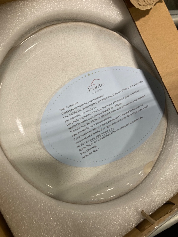 Photo 1 of   AmorArc Ceramic Plates Set of 6, 8.5 Inch Handmade Reactive Glaze Stoneware Plates set for Dessert, Salad, Appetizer, Small Dinner Plates, Microwave & Dishwasher Safe, Scratch Resistant