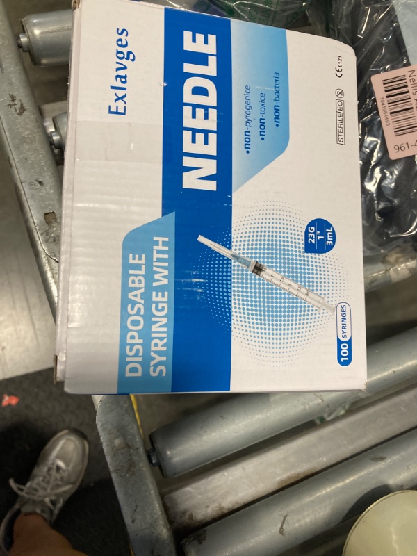Photo 1 of 100 Pack Disposable 3ml/cc Lab Syringes with 23Ga 1 Inch Needle Luer Lock, Individually Sealed Packed