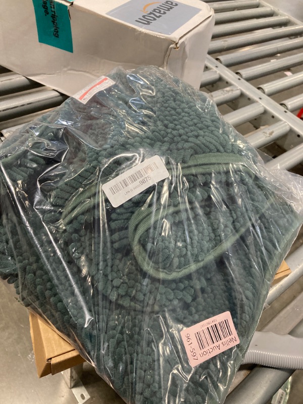 Photo 1 of   OLANLY Bathroom Rugs 24x16, Extra Soft Absorbent Chenille Bath Rugs, Rubber Backing Quick Dry, Machine Washable Bath Mats for Bathroom Floor, Tub and Shower, Home Decor Accessories, Blackish Green