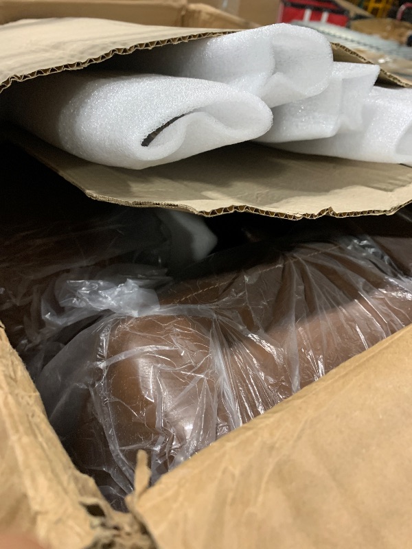 Photo 1 of **MISSING PARTS**KISLOT Counter Height Swivel Barstools with Back,26" H Seat Height Upholstered Bar Stools for Kitchen Island,Set of 4,Brown Leather. 