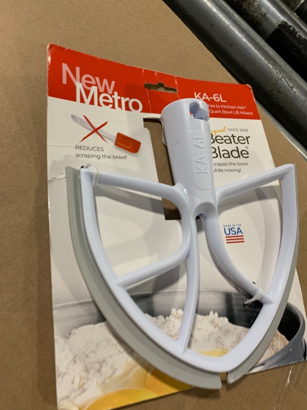 Photo 1 of New Metro Design KA-6L Plastic Beater Blade works w/ most KitchenAid 6 Qt Bowl-Lift Stand Mixers, (Grey)