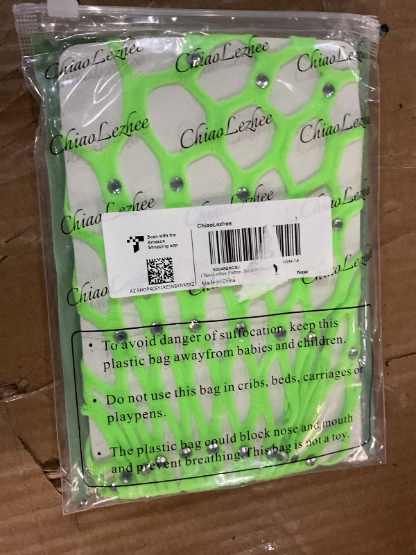Photo 1 of (USED/FAIR) ChiaoLezhee Fishnet Jumpsuit Fits All Size, Rave Outfits Sparkly Rhinestone, Sexy Exotic Dancewear For Women Plus Size,Neon Green