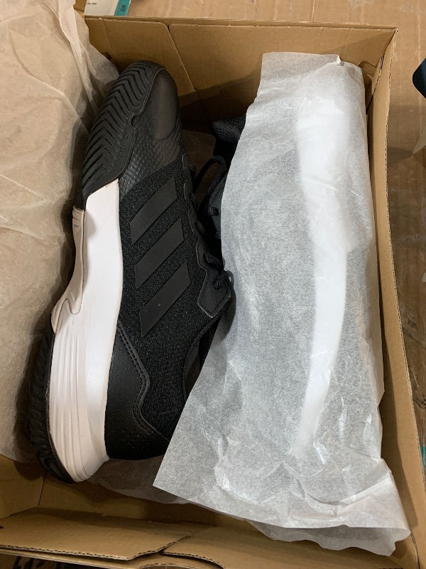 Photo 1 of adidas Men's Gamecourt 2.0 Tennis Sneaker, Black/Black/Grey, 8
