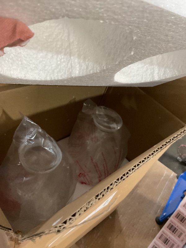 Photo 1 of 4 Pack Clear Seeded Glass Replacement Shades Covers for Ceiling Fan Light Fixtures Pendant Lighting Chandelier Vanity Light Kitchen Island Light, 2-1/8" Fitter, 5.47" High, 4.76" Diameter