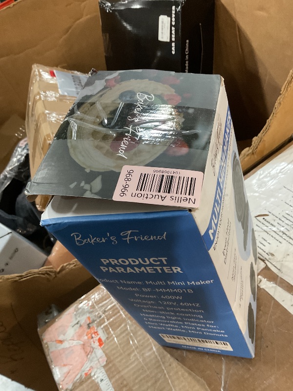 Photo 1 of Baker's Friend 4 in 1 Mini Waffle Maker with Removable Plates, Set Includes Mini Pancake, Donut, Heart Shape Waffle Makers, Compact Size, Recipe Included, Blue