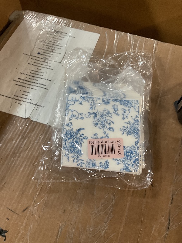 Photo 1 of 100 Pack Blue Floral Cocktail Napkins, Guest Hand Towels Disposable for Bathroom, Blue Floral Paper Napkins for Bridal and Baby Shower, Tea Party, Garden Party, Birthday Party