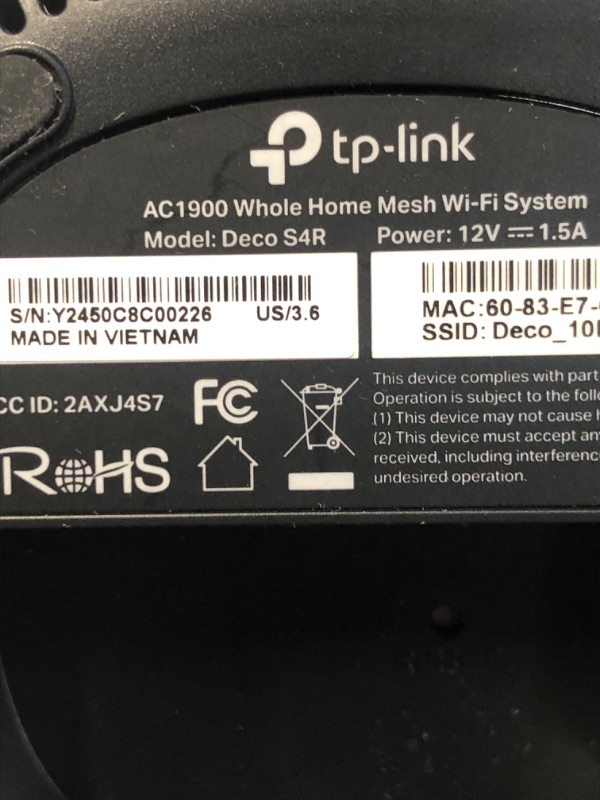 Photo 1 of 
TP-Link Deco Whole Home Mesh WiFi System (Deco S4) – Up to 2,000 Sq.ft. Coverage, AC1900 WiFi Router/Extender Replacement, Gigabit Ports, 3-Pack