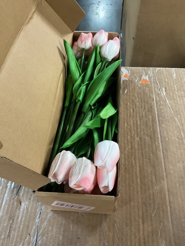 Photo 1 of  Artificial Tulip Flowers - 13.7" Real Touch Fake PU Tulips 