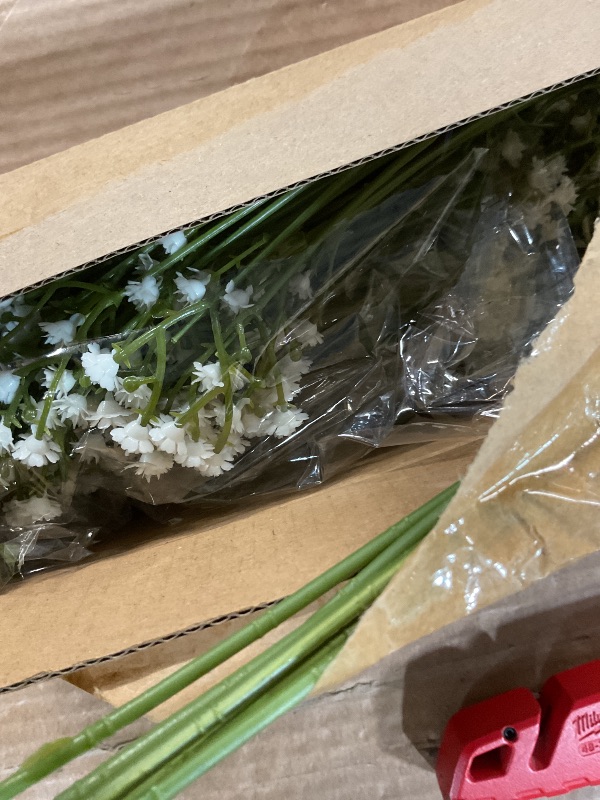 Photo 1 of Babys Breath Artificial Flowers,12 Pcs Baby Breath Flowers Artificial Bulk, Real Touch Baby’s Breath Babies Breath Long Stems, Fake White Gypsophila For Bonquet Vase Wedding Decor Flower Arrangement