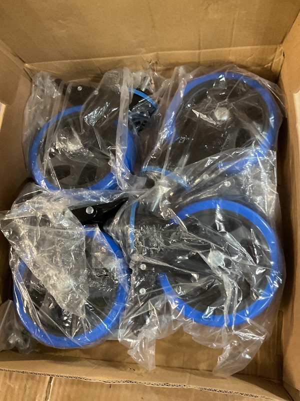 Photo 1 of 5 Inch Stem Caster Wheels Heavy Duty with Dual Locking 2200Lbs, Swivel Industrial Casters Set of 4,Threaded Stem Casters 3/8" -16 x 1, Wheels for Cart and Furniture