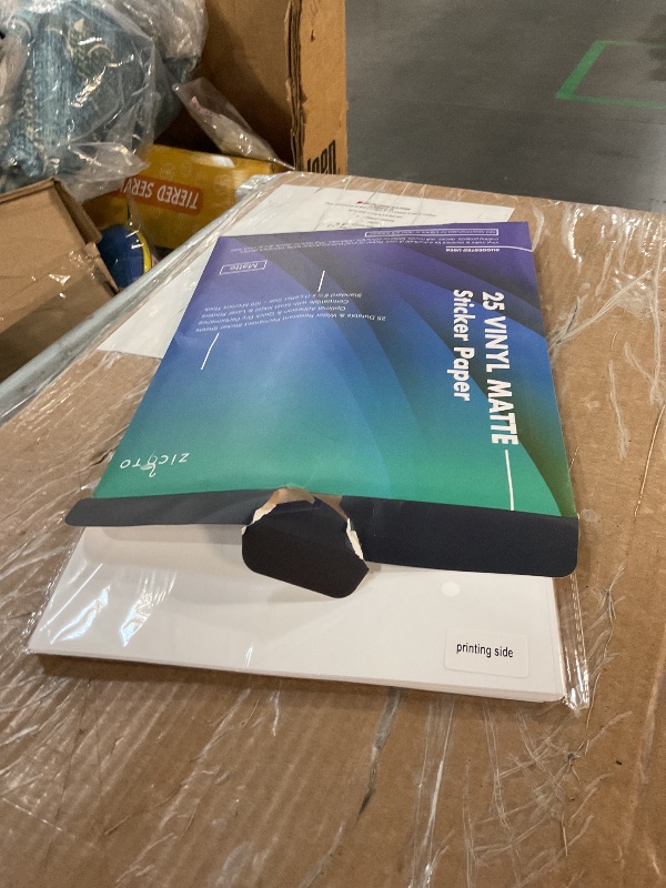 Photo 1 of Premium Printable Vinyl Sticker Paper for Your Inkjet and Laser Printer – 25 Matte White Waterproof Decal Paper Sheets - Dries Quickly and Holds Ink Beautifully - Accessories Set for Cricut