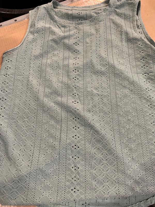 Photo 1 of (large) Bliwov Womens Summer Tank Tops Eyelet Embroidery Shirts Sleeveless Casual 