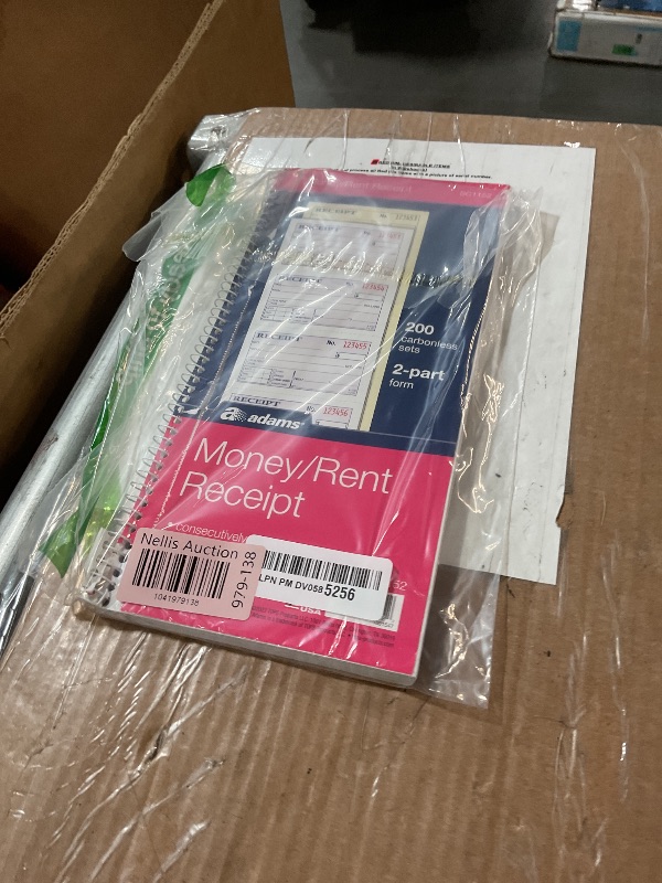 Photo 1 of Adams Money and Rent Receipt Book, 2-Part Carbonless, 5-1/4" x 11", Spiral Bound, 200 Sets per Book, 4 Receipts per Page (SC1152)
