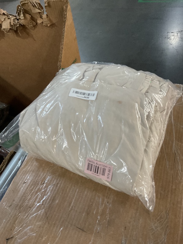 Photo 1 of (COVER ONLY) (BAGGED) (USED/FAIR)  Nanko Beige Duvet Cover King Size, 3pc Boho Tufted Microfiber Bedding Comforter Cover Set, All Season Aesthetic Shabby Chic Soft Embroidery Textured Geometric Quilt Cover (104x90)