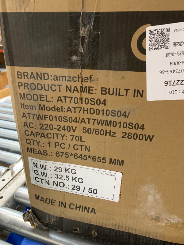 Photo 1 of (MINOR DAMAGE TO FACEPLATE) AMZCHEF Single Wall Oven 24" Built-in Electric Ovens with 11 Functions, 8 Automatic Recipes, 2800W, 240V, 2.5Cu.f Convection Wall Oven in Stainless Steel, Touch Control, Timer, Safety Lock,Upgraded