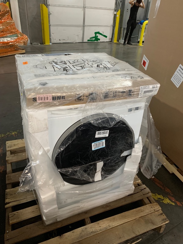 Photo 1 of Samsung 4.0 Cu Ft Heat Pump Dryer, Compact Clothes Drying Machine, Stackable for Small Spaces w/Sensor Dry, 12 Preset Cycles, 40 Minute Express Dry, DV25B6900HW/A2, White