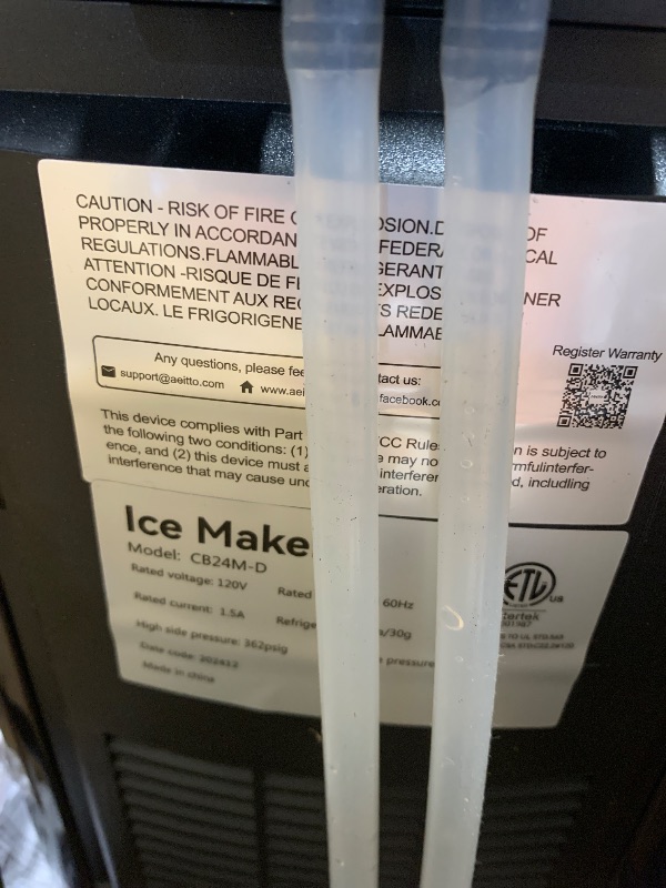 Photo 1 of (PARTS) (NOT FUNCTIONAL)  Aeitto Nugget Ice Maker 40Lbs/24H, Countertop Soft Chewable Ice Pebble Ice Machine, One-Click Operation, Auto Self-Cleaning Ice Makers with Scoop&Basket for Home, Office, Kitchen, Party (Black)