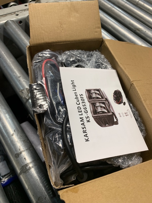 Photo 1 of KARSAM 3Inch 100W Cube LED Pod Lights, White Offroad & Amber Square Fog Lamp With DT Plug Wiring Harness, Flood Ditch Light for Trucks Jeep SUV Ford F150 Tacoma Raptor