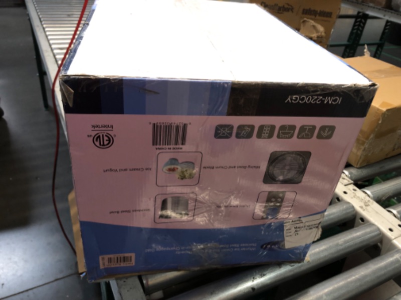 Photo 1 of ***MAJOR DAMAGE - UNTESTED - SEE COMMENTS***
Whynter Ice Cream Maker Machine & Yogurt Automatic 2 Qt. with Built-in Compressor, LCD Digital Display & Timer, No Pre-Freezing, ICM-220CGY, Champagne Gold
