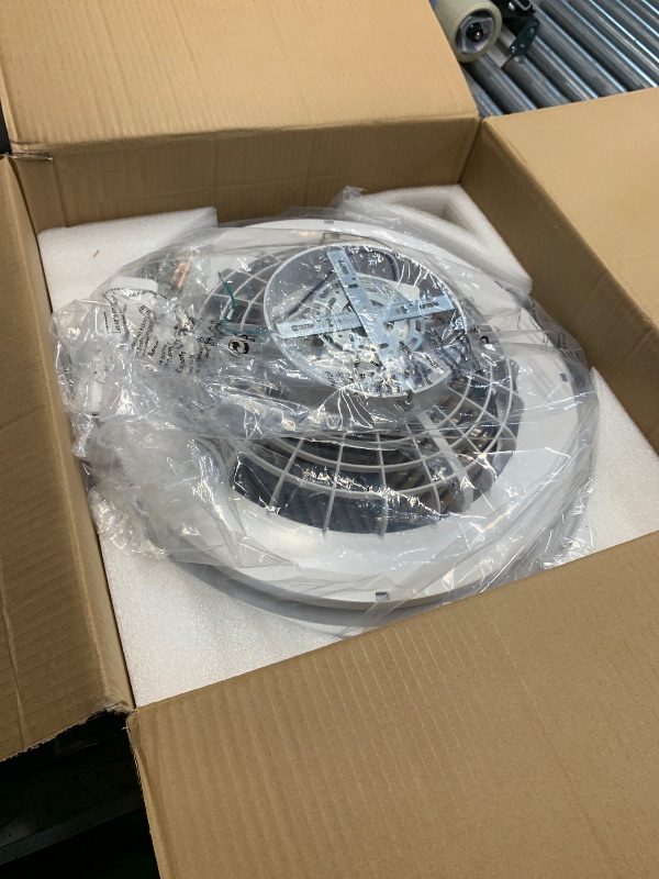 Photo 1 of (broken)(sold for parts only) HUMHOLD Smart Low Profle Ceiling Fans with RGB Lights Remote/APP/Voice Control, 20" Bladeless Ceiling Fans with 6 Speeds