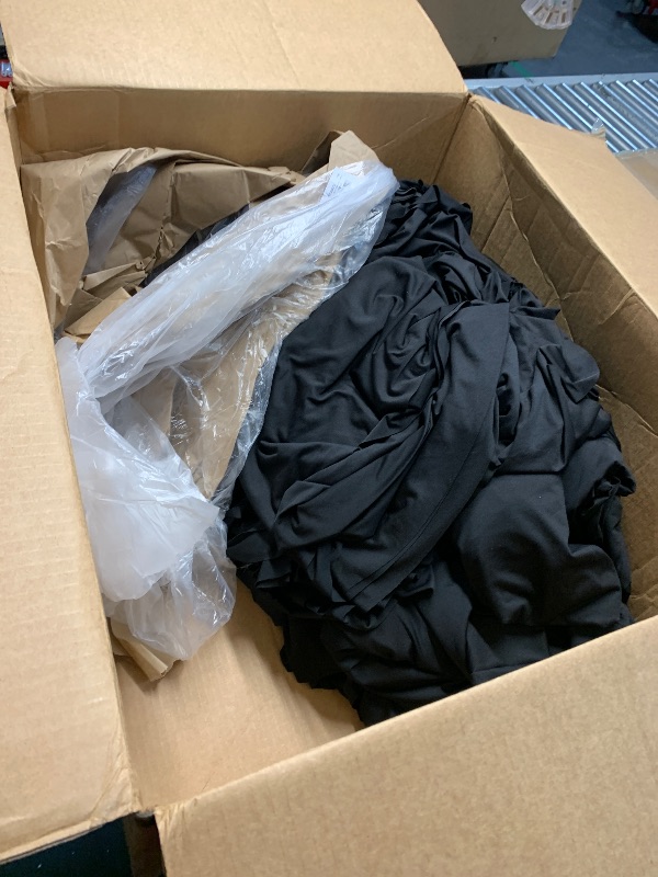 Photo 1 of Outpain 12 Pack Spandex Black Round Tablecloths for 60 Inch/5FT Tables - Stretchy Table Cloth with Skirt, Wrinkle-Free Fitted Cloth for Wedding Vendor, Banquet & Graduation Decor (120" Round)