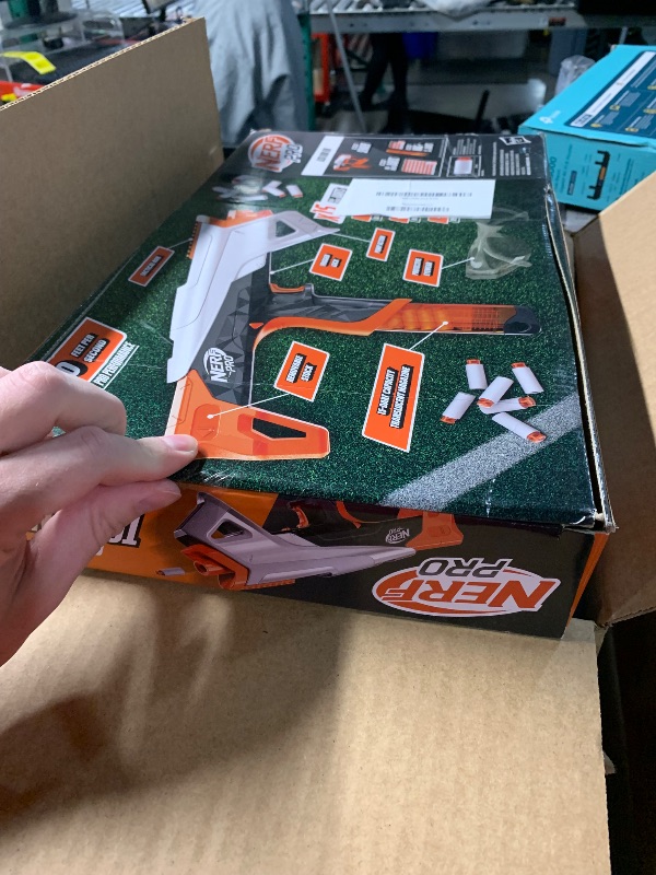 Photo 1 of ** Only**Nerf Pro Sender Half-Length Semi Automatic Dart Blaster, 150 FPS, 30 Nerf Pro Half-Length Darts, 15-Dart Magazine, Eyewear, Gifts for Teens, 14+