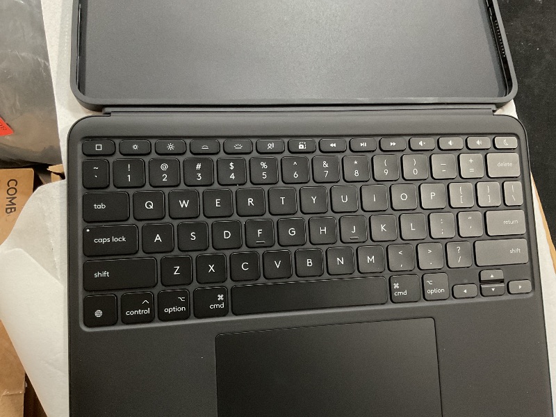 Photo 1 of Logitech Combo Touch iPad Air 13-inch (M2 & M3)(2024 & 2025) Keyboard Case - Detachable Backlit Keyboard with Kickstand, Comfortable Typing, Multi-use Mode - Midnight Black