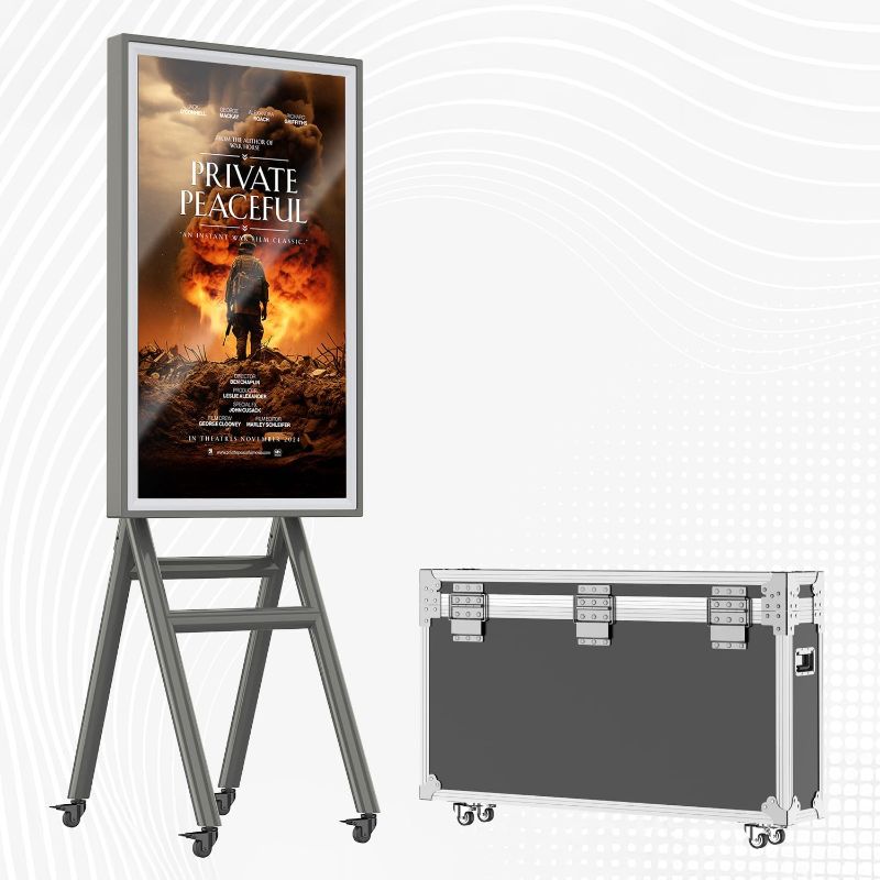 Photo 1 of **SEE NOTES** MWE Mobile Digital Signage Display 43in with Flight Case,Portable UHD Touchscreen Advertising Display Kiosk for Video Photo Booth Stand by Series Screen Mirroring (Touch Screen, Metallic, 43in)