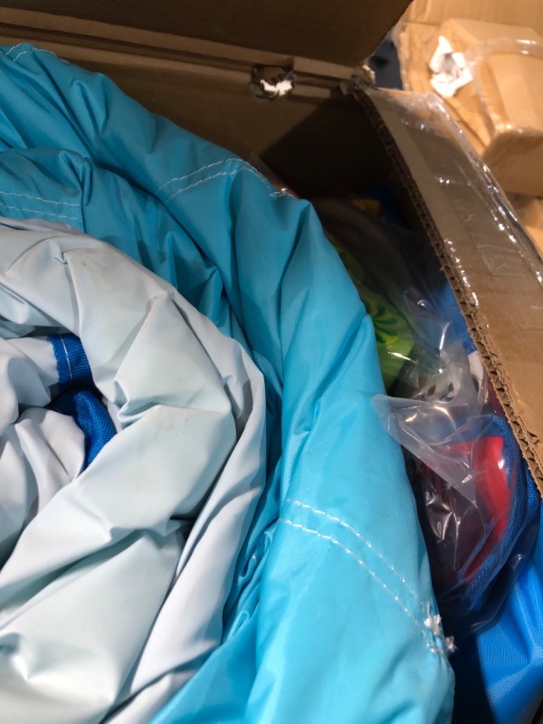 Photo 1 of WELLFUNTIME Inflatable Water Slide, Bounce House with Water Bucket, Deep Pool, Climbing Wall with Rope, Bouncy Castle with Air Blower