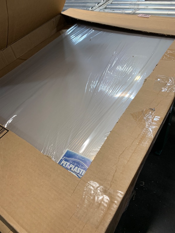 Photo 1 of (3 Pack) PET Sheet Panels - 24 x 36 x 0.04 Plexiglass-Quality Lightweight and Shatterproof Glass Alternative Perfect for DIY Sneeze Guards, Face Shields, Railing Guards, and Pet Barriers