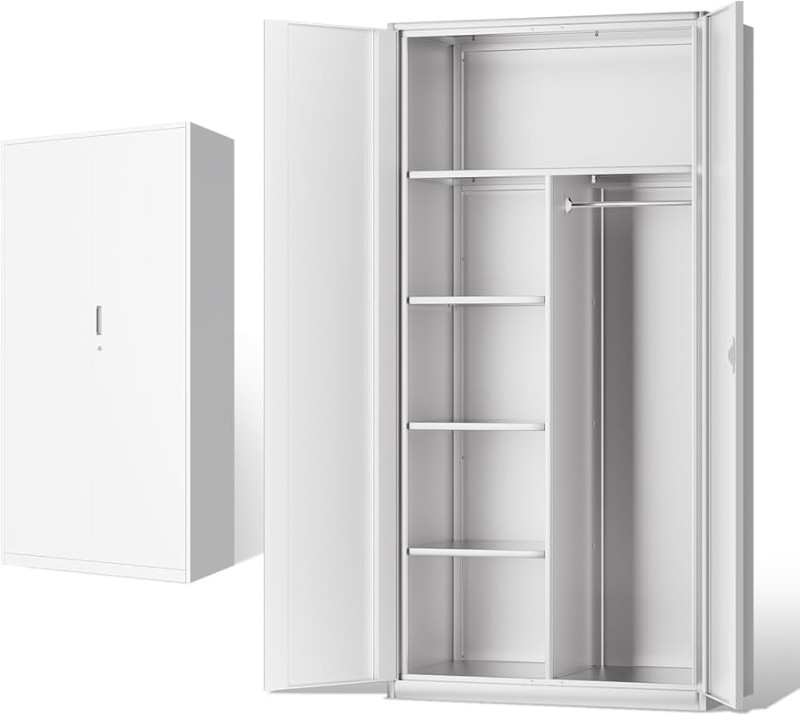 Photo 1 of *** PARTS ONLY **** DNA MOTORING 72" Metal Storage Cabinet, Heavy Duty Garage Storage Cabinets with Wheels, Locking Metal Locker for Warehouse,Garage,Home,Office,Gym, TOOLS-00633-WH-WH-A