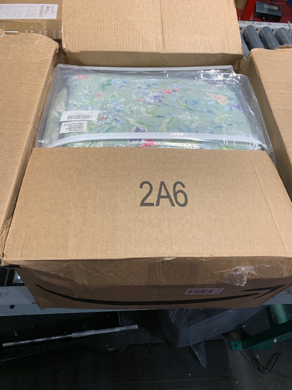 Photo 1 of Sanracie Oversized King Bedspread(120"x120"),100% Cotton Green Floral Quilt Set 3Pcs Soft Lightweight Flower Bird Butterfly Print Botanical Oversized King Quilt Bedding Coverlet for All Seasons