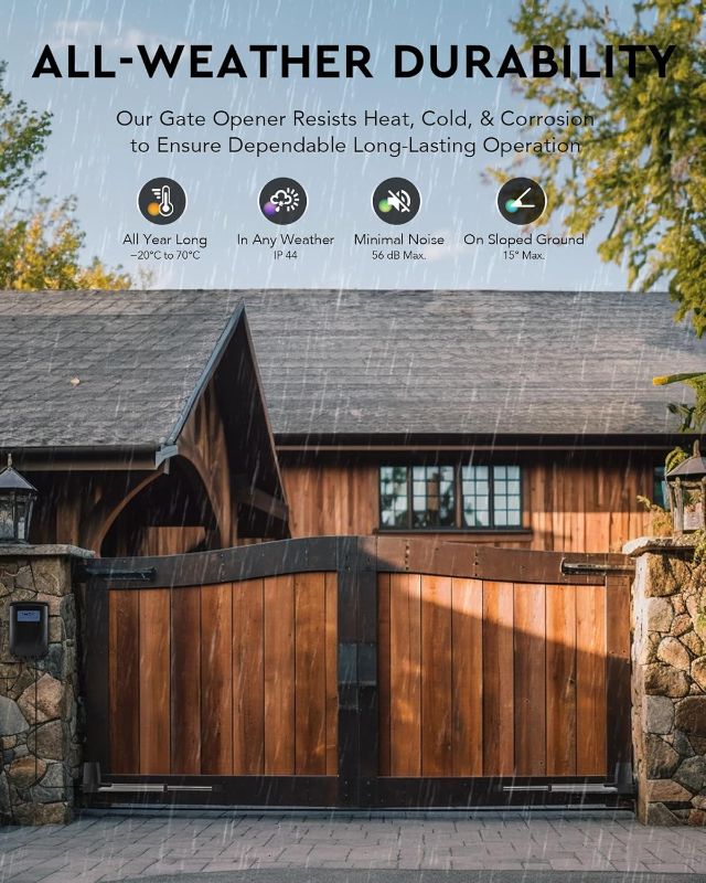 Photo 1 of (PARTS) (NOT A COMPLETE SET) (SIGNS OF USE) CO-Z ADSW4 Automatic Gate Opener Kit, Dual Swing Gate Openers for Doors up to 1300lb 20ft, Electric Driveway Gate Openers with Remote Kit Infrared Sensors Equipped Solar Battery Charging Compatible