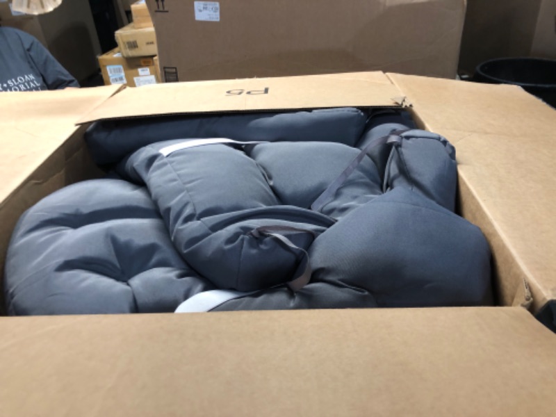 Photo 1 of (USED) Hoteam 6 Set Patio Chair Cushions Outdoor High Chair Cushion 20 x 40 Inch Waterproof Patio Seat Rocking Indoor Thickened Pad(Solid Color Style,Gray)